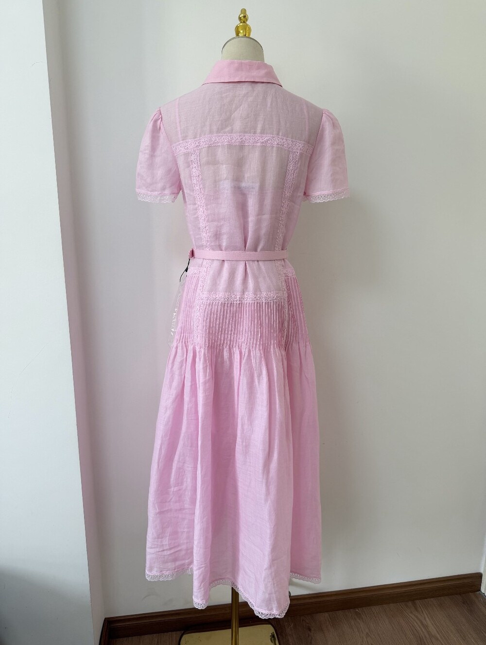 Self Portrait Pink Embroidered Midi Dress - Picture 8 of 16